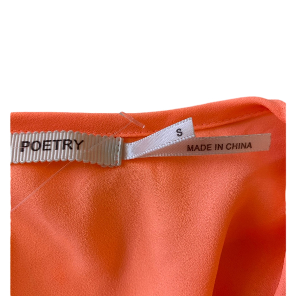 poetry Women’s sleeveless orange  Bodysuit  crossover Blouse Size s - Picture 7 of 7